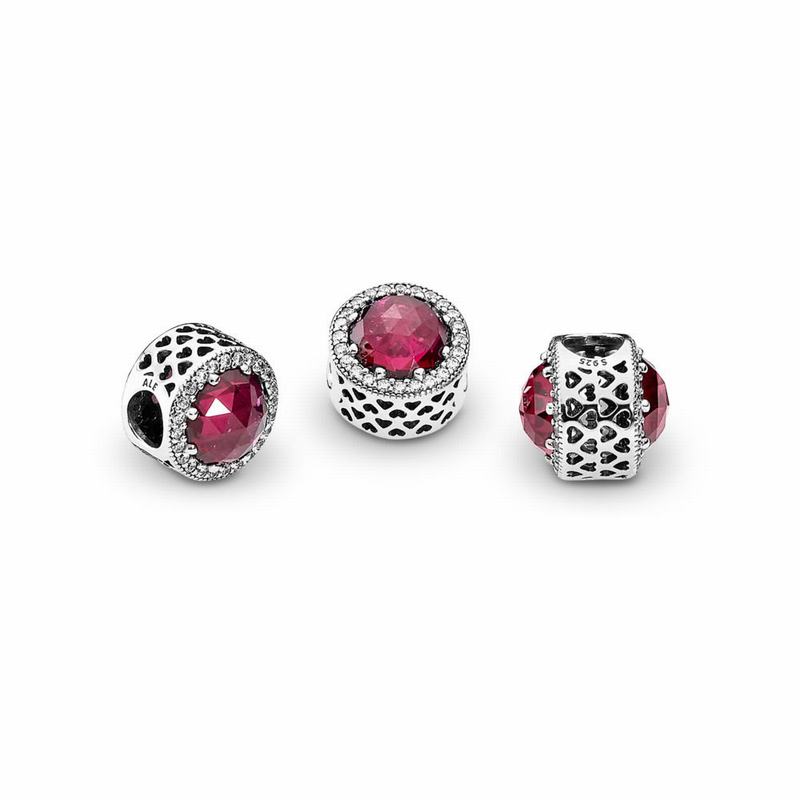 Pandora Sparkling Cerise Pink Charm Silver Egypt VB7184395